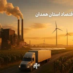 نمای هوایی شهر همدان با تمرکز بر اقتصاد، گردشگری، کشاورزی و صنعت استان همدان