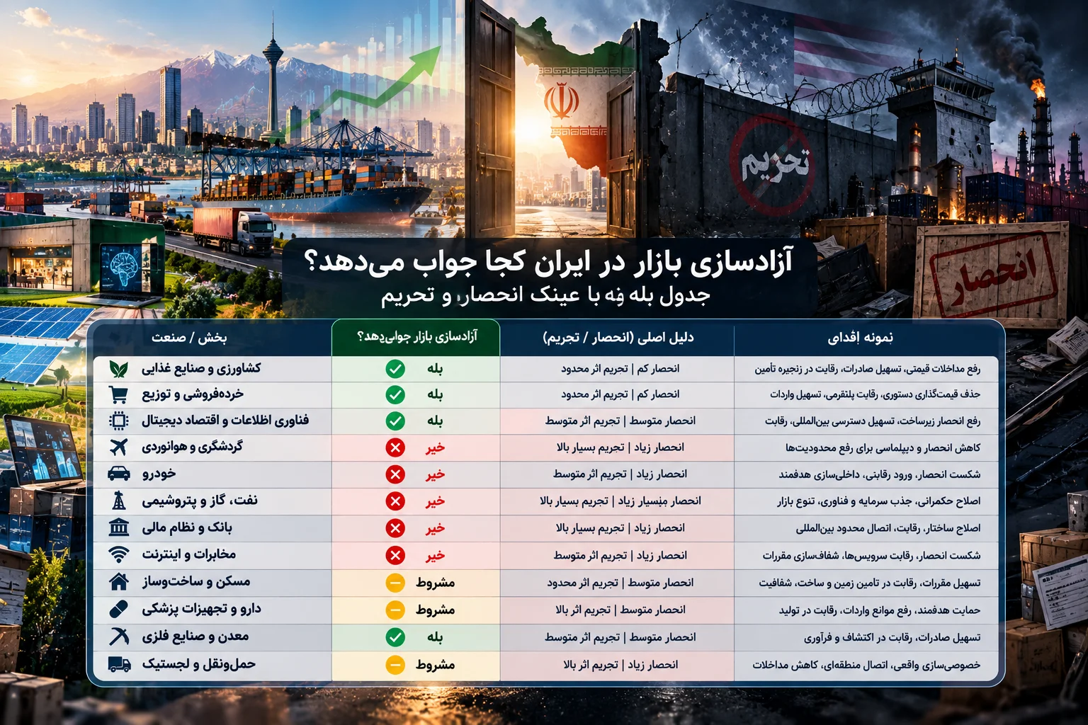 آزادسازی بازار در ایران؛ کجا جواب می‌دهد و کجا فقط گرانی می‌سازد؟