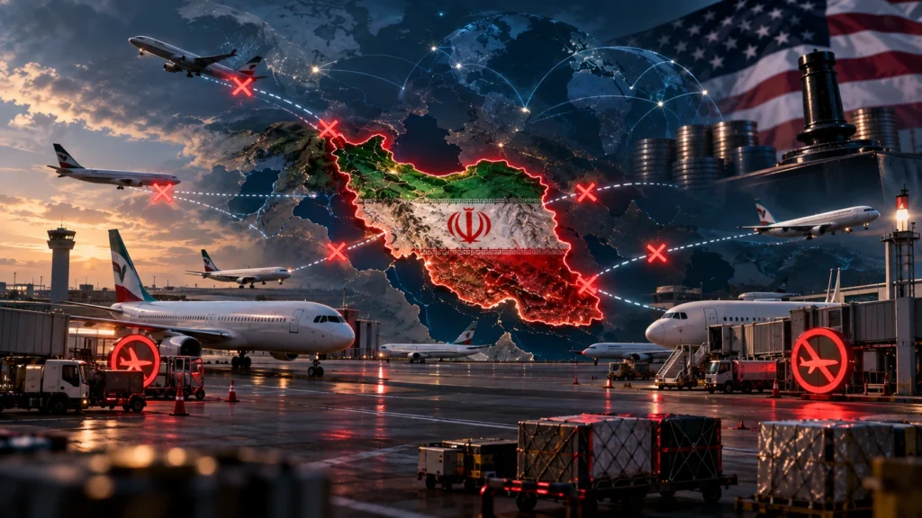 محاصره هوایی ایران توسط امریکا اجرایی شد و هر پرواز خارجی‌ای انجام شود تحت تحریم ایالات متحده قرار خواهد گرفت