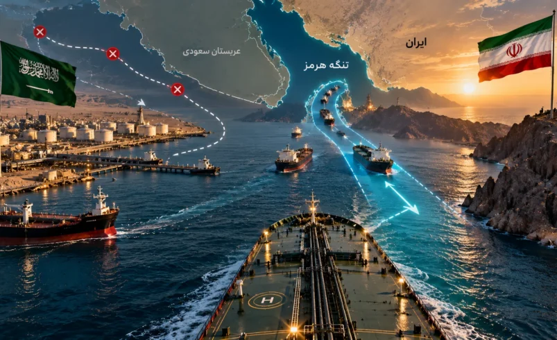 صادرات نفت عربستان از تنگه هرمز پس از اختلال خط لوله شرق‌غرب و مسیر ینبع