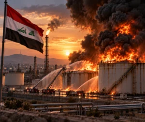 آتش‌سوزی گسترده در انبار نفت آلتون‌کوپری کرکوک؛ علت حادثه هنوز مشخص نیست