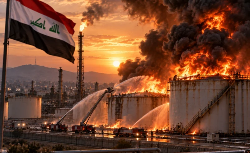 آتش‌سوزی گسترده در انبار نفت آلتون‌کوپری استان کرکوک عراق