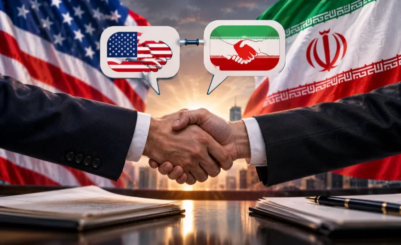 تصویر مفهومی اختلاف ایران و آمریکا بر سر پیش‌شرط‌های مذاکرات هسته‌ای