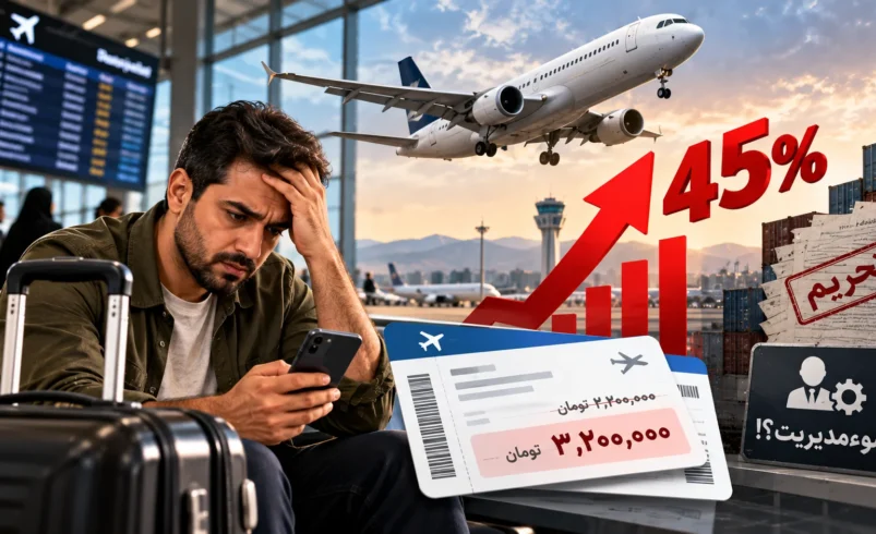 افزایش قیمت بلیت هواپیما داخلی در آبان ۱۴۰۵؛ اختلاف انجمن شرکت‌های هواپیمایی و سازمان هواپیمایی بر سر گرانی ۴۵ درصدی