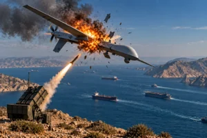 سپاه از انهدام پهپاد MQ-1 آمریکا در تنگه هرمز خبر داد؛ جزئیات حادثه مقابل سیریک