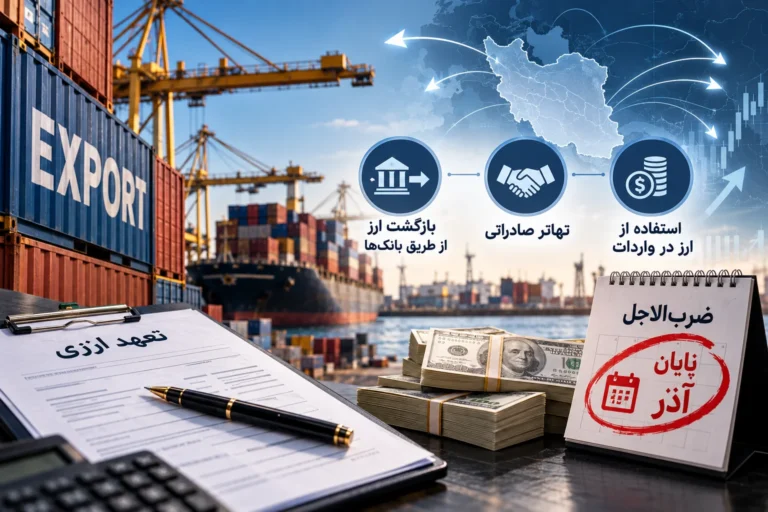 رفع تعهد ارزی صادرات ۱۴۰۴ تا ۳۰ آذر؛ ۲ روش جدید بانک مرکزی و شرط ۱۵ماهه