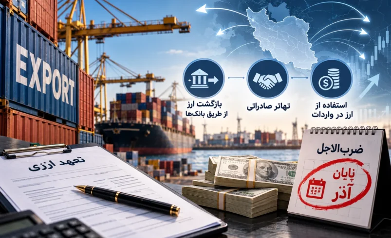 رفع تعهد ارزی صادرات ۱۴۰۴ تا ۳۰ آذر؛ ۲ روش جدید بانک مرکزی و شرط ۱۵ماهه
