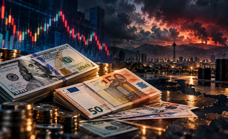 اسکناس دلار و یورو در گزارش قیمت بازار ارز امروز ۹ آبان ۱۴۰۵
