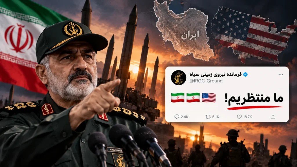 فرمانده نیروی زمینی سپاه خطاب به آمریکا: «ما منتظریم»؛ پیام سردار کرمی چه معنایی دارد؟